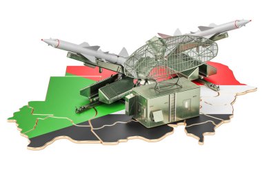 Sudan füze savunma sistemi kavramı, 3d render