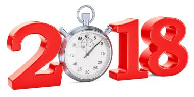 Kronometre, 3d render ile 2018 kavramı