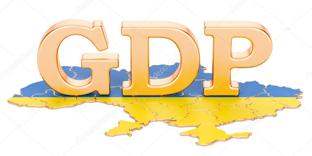 gross domestic product GDP of Ukraine concept, 3D rendering