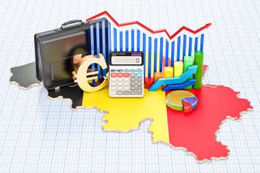 İş, ticaret ve Finans Belçika kavram, 3d render