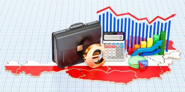 İş, ticaret ve Finans Avusturya kavram, 3d render