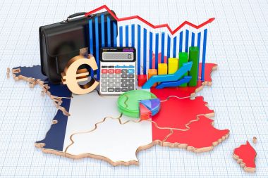 İş, ticaret ve Finans Fransa kavram, 3d render