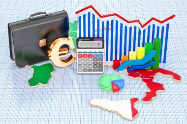 İş, ticaret ve Finans İtalya kavram, 3d render