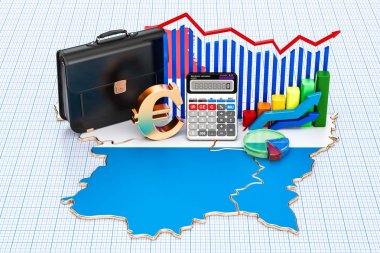 İş, ticaret ve Finans Lüksemburg kavram, 3d renderi