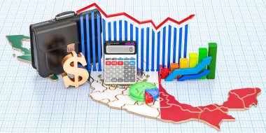 İş, ticaret ve Finans Meksika kavram, 3d render