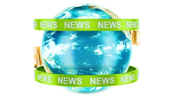 Global Latest News Concetto Animazione Rendering Isolato Sfondo Bianco — Video Stock