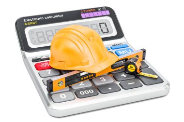 İnşaat ve mühendislik kavramı. Baret ruh düzeyi