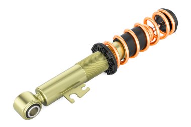 Altın araba darbe emici, 3d render