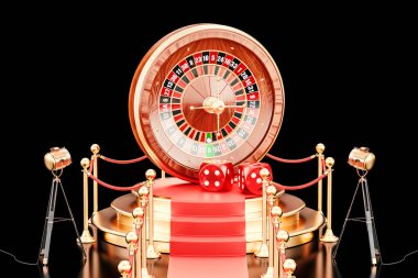Casino rulet, 3d render ile podyum