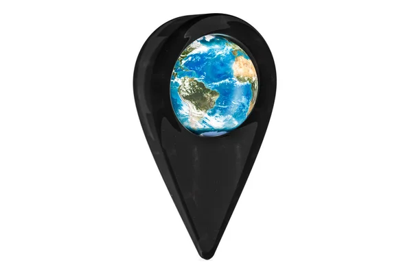 Mutató a Föld gömb, 3d rendering Térkép — Stock Fotó