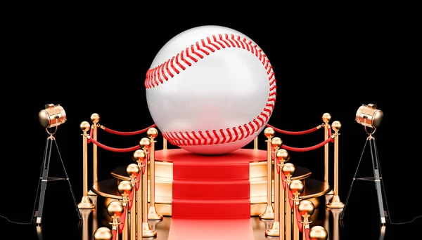 Podio con palla da baseball, rendering 3D — Foto Stock