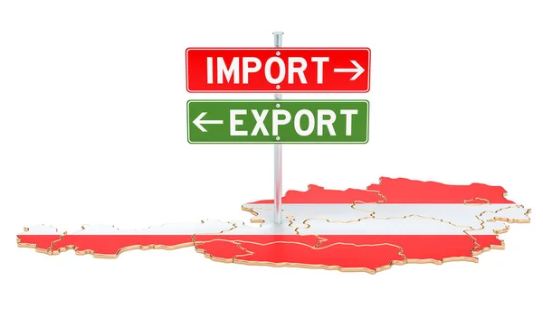Importera och exportera i Österrike koncept, 3d-rendering — Stockfoto