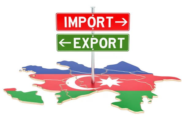 Importación y exportación en Azerbaiyán concepto, representación 3D — Foto de Stock