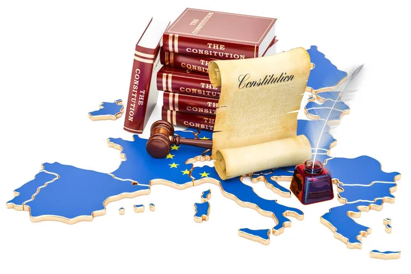 Constituția conceptului Uniunii Europene, redare 3D — Fotografie, imagine de stoc