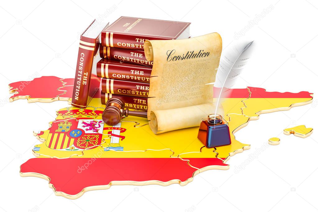 Constitution of Spain concept, 3D rendering