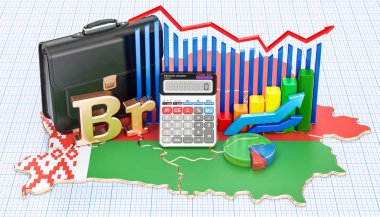 İş, ticaret ve Finans Beyaz Rusya kavram, 3d render