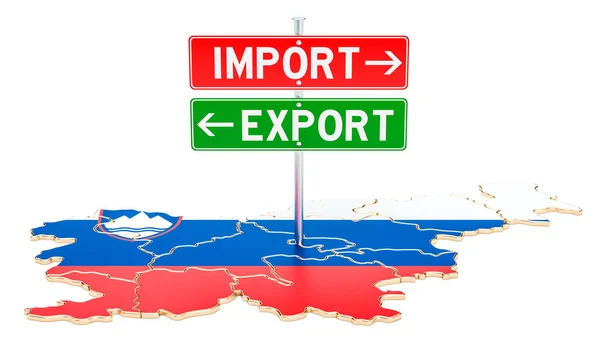 Importera och exportera i Slovenien koncept, 3d-rendering — Stockfoto