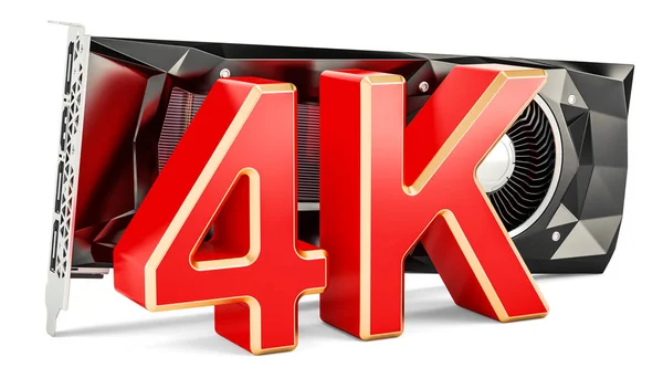 Bilgisayar ekran kartı Gpu yüksek çözünürlüklü 4k, 3d render — Stok fotoğraf