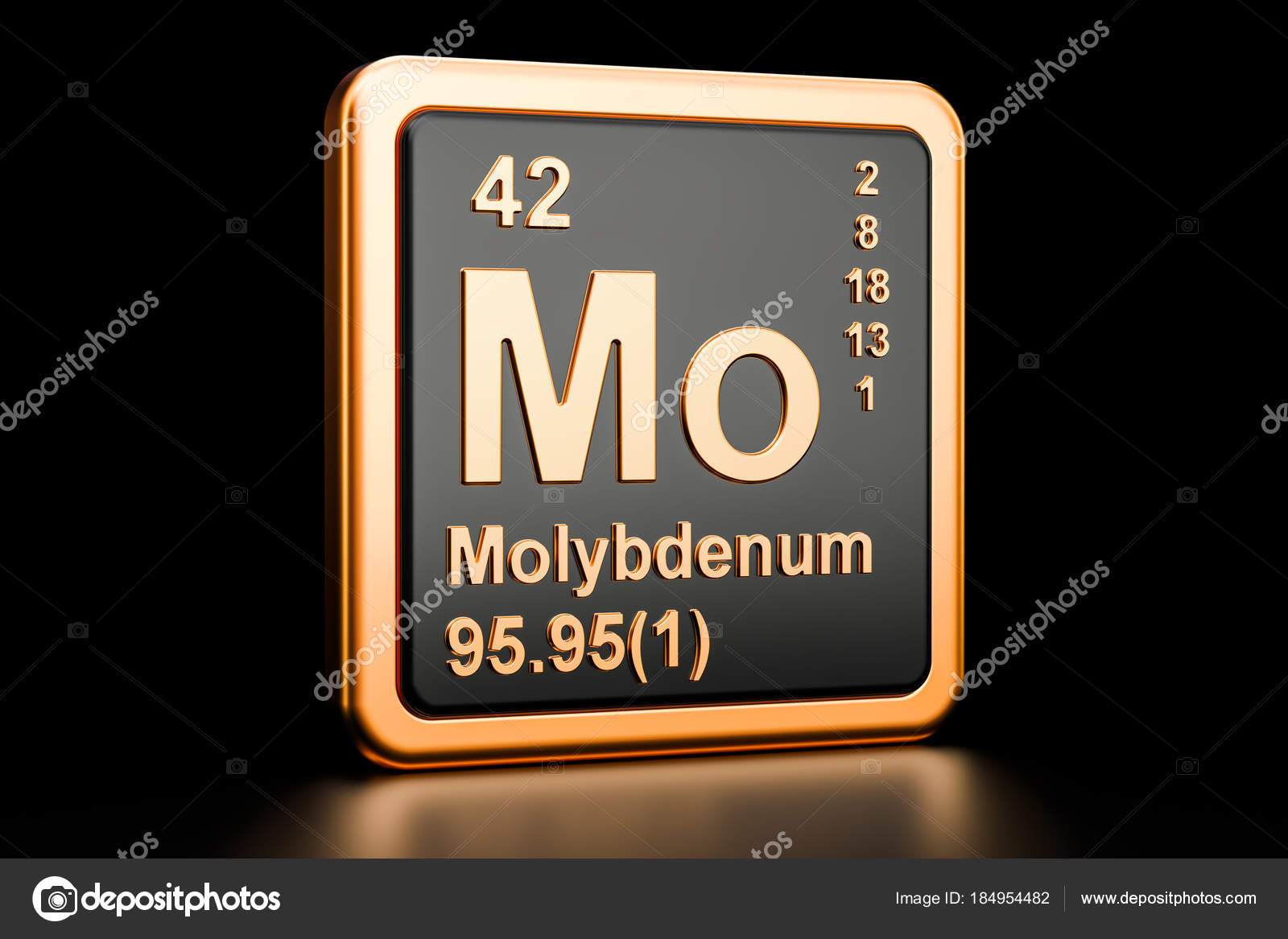 Molybdenum Mo chemical element. 3D rendering Stock Photo by ©alexlmx