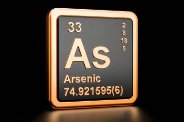 Arsenik olarak kimyasal element. 3D render