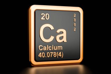 Kalsiyum Ca kimyasal element. 3D render