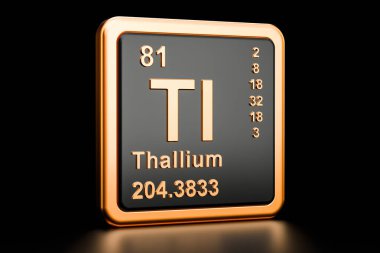 Talyum Tl kimyasal element. 3D render