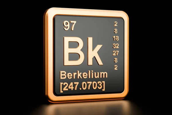 Berkelium Bk scheikundig element. 3D-rendering — Stockfoto