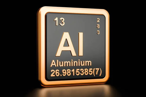 Aluminio Al elemento químico. Renderizado 3D — Foto de Stock