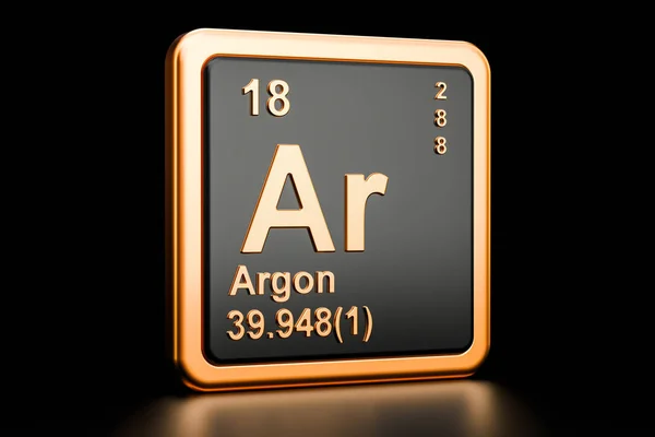 Argon Ar elemento químico. Renderização 3D — Fotografia de Stock