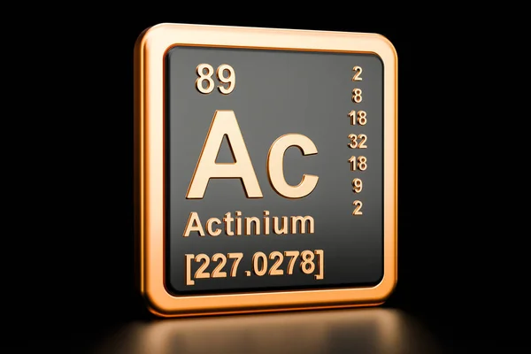 Actinium Ac chemical element. 3D rendering — Stock Photo, Image