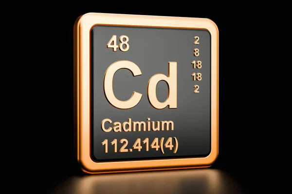 カドミウム Cd 化学要素。3 d レンダリング — ストック写真