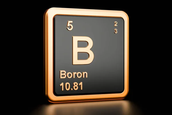 Bor b chemisches Element. 3D-Darstellung — Stockfoto