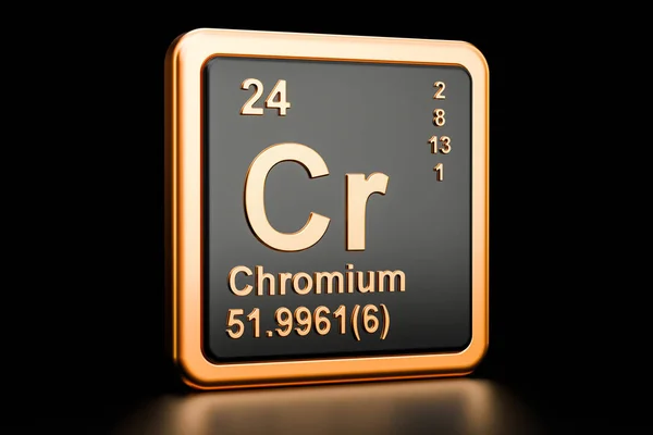 Chromium Cr chemical element. 3D rendering — Stock Photo, Image