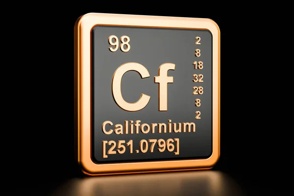 Californium Cf elemento químico. Renderizado 3D — Foto de Stock