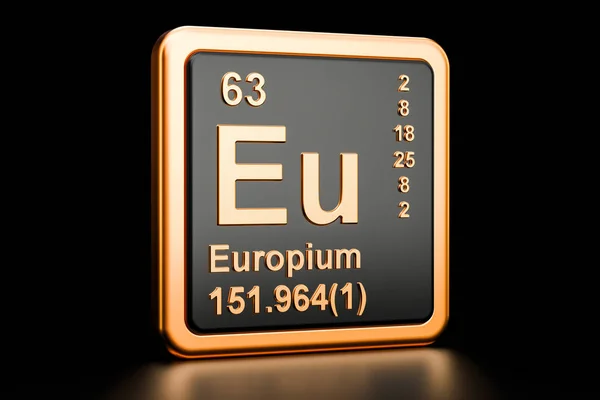 Europium Eu élément chimique. rendu 3D — Photo