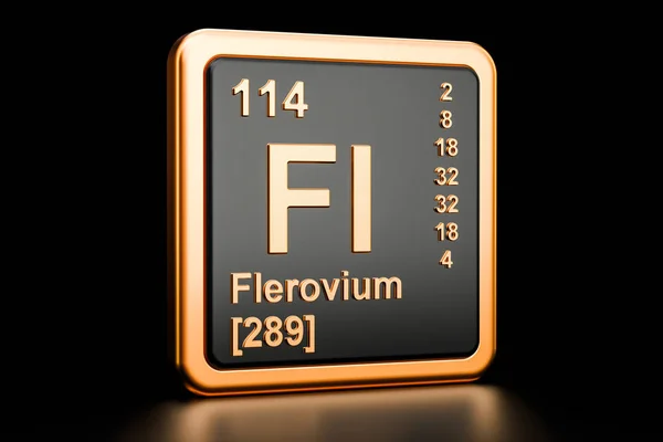 Flerovium Fl elemento chimico. Rendering 3D — Foto Stock