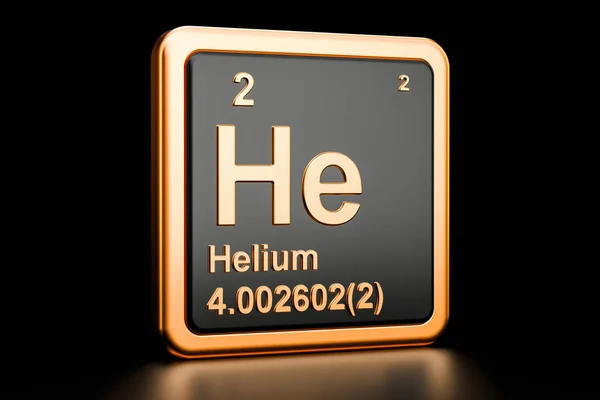 Helio Elemento químico He. Renderizado 3D —  Fotos de Stock