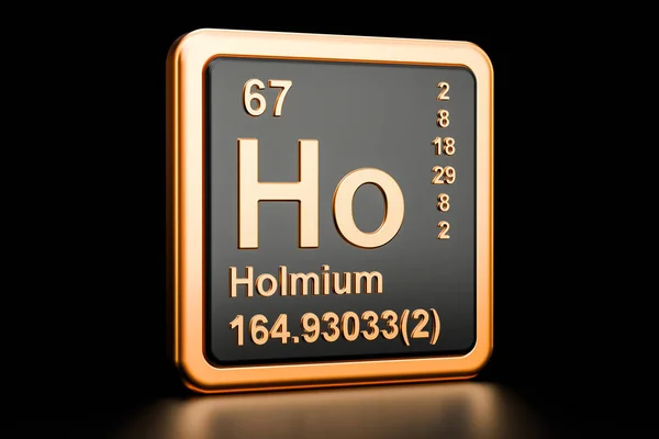 Holmium pierwiastek chemiczny Ho. renderowania 3D — Zdjęcie stockowe