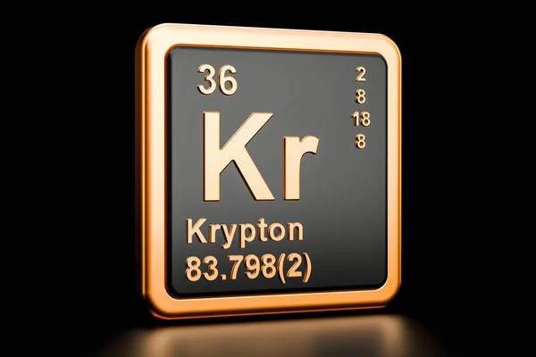 Krypton Kr élément chimique. rendu 3D — Photo