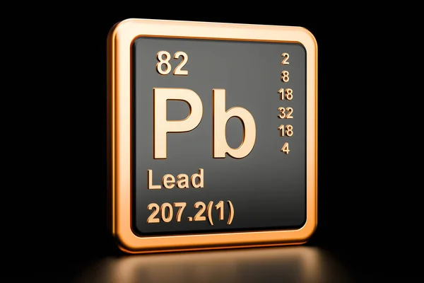 Lead plumbum Pb chemical element. 3D rendering — Stock Photo, Image