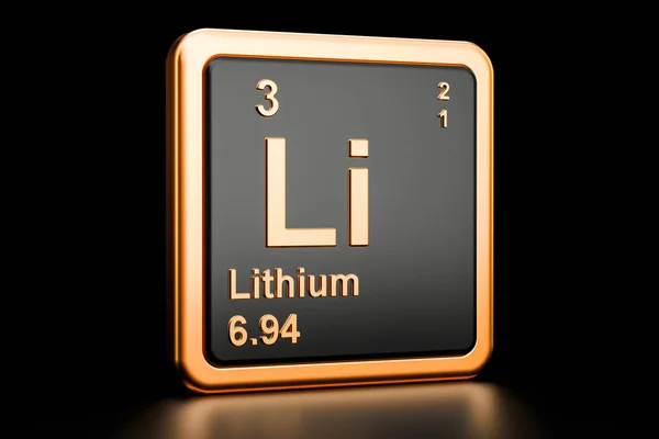Химический элемент лития Ли. 3D рендеринг — стоковое фото