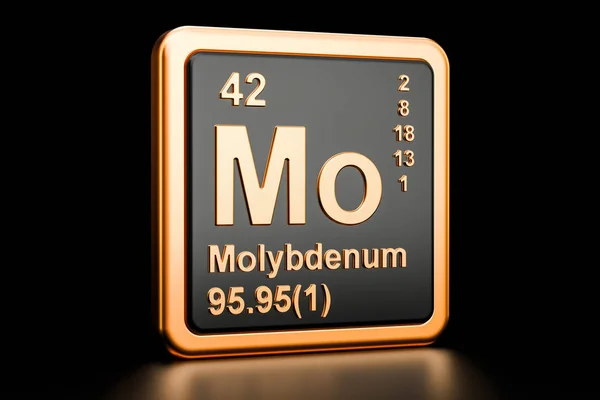 Хімічний елемент Molybdenum Mo. 3D візуалізація — стокове фото