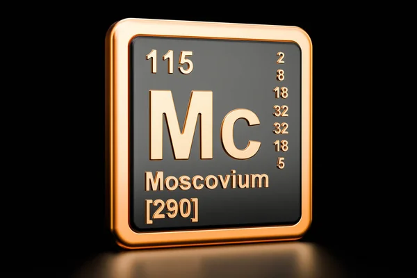 Moscovium Mc grundämne. 3D-rendering — Stockfoto