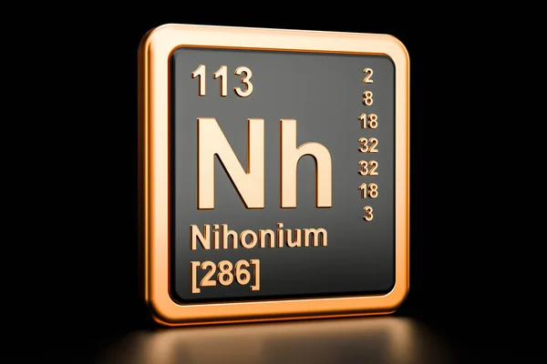 Nihonium 뉴 햄프셔 화학 요소입니다. 3 차원 렌더링 — 스톡 사진