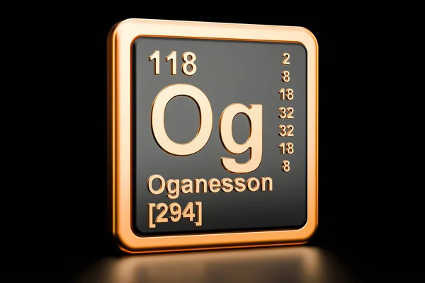 Pierwiastek chemiczny Oganesson Og. renderowania 3D — Zdjęcie stockowe