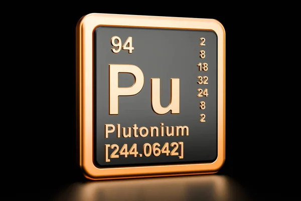 Plutonium Pu grundämne. 3D-rendering — Stockfoto