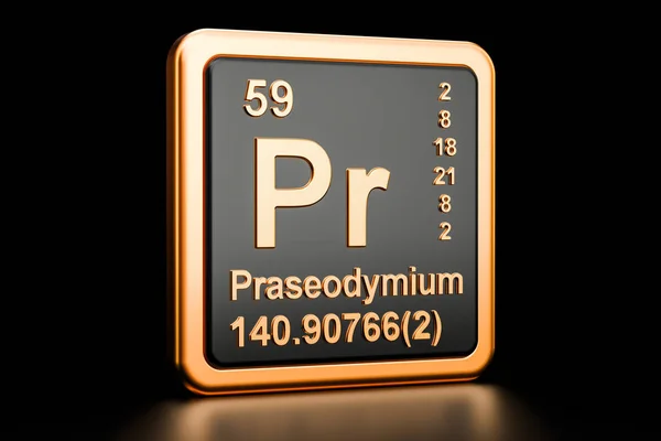 Praseodymium Pr хімічний елемент. 3D візуалізація — стокове фото