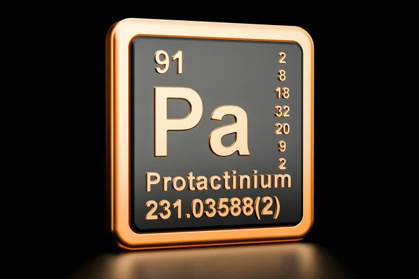 Protactínio ou protoactínio Pa elemento químico. Renderização 3D — Fotografia de Stock