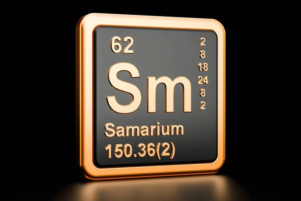 Samarium sm chemisches Element. 3D-Darstellung — Stockfoto