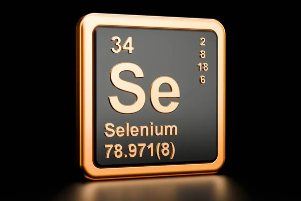 Selenio Se elemento químico. Renderizado 3D — Foto de Stock